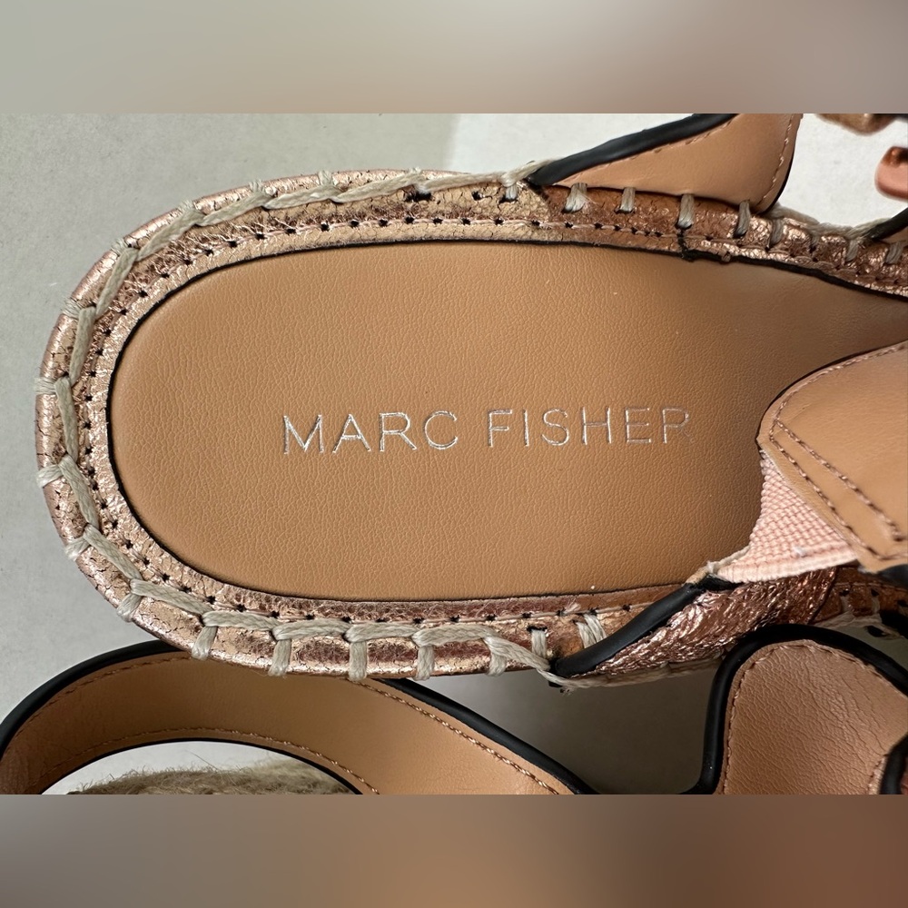 Marc Fisher Metallic Wave Espadrille Sandals - Gold, Silver & Rose Gold - Picture 16 of 17